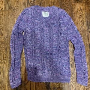 Justice Pullover Green Sparkly Sweater Crew Neck Long Sleeve Girls 16